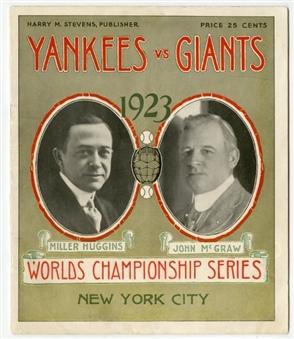 1923 World Series Program – New York Giants at New York Yankees - First Yankee Stadium World Series! 
